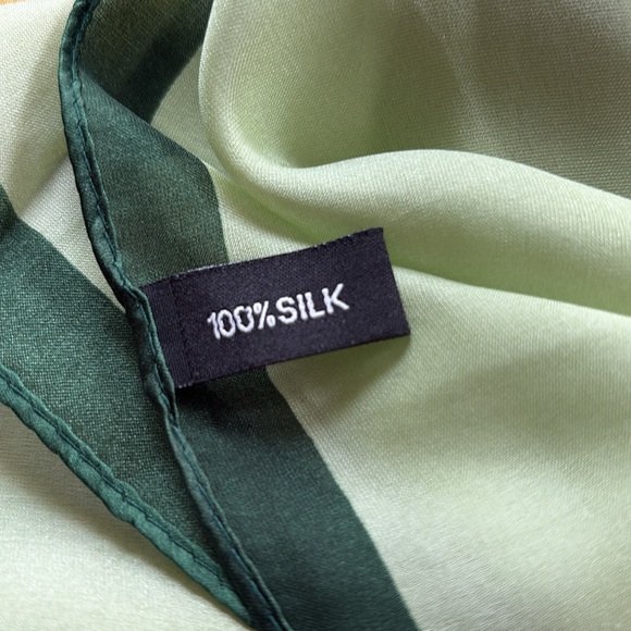 FAIRYGATE Silk Scarf Floral Large Foulard 35”x70” Green Pink Yellow Orange White - Picture 9 of 10